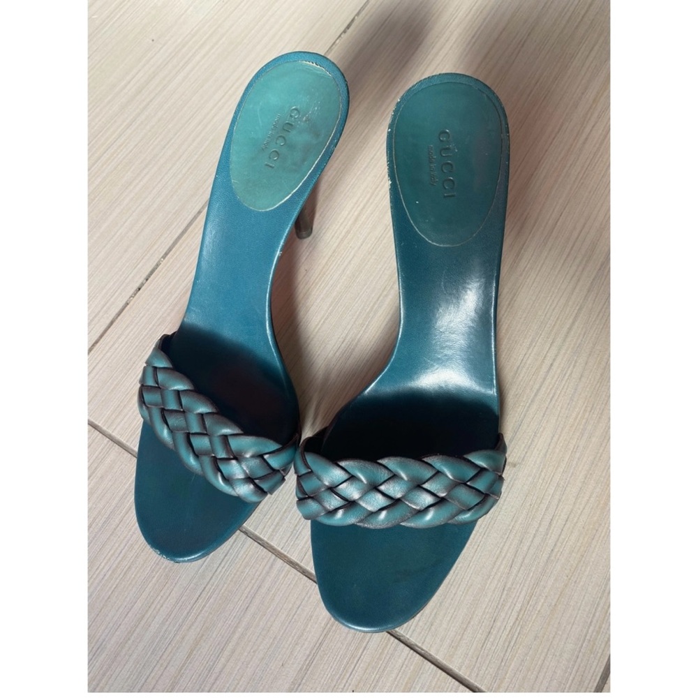 Gucci Women's Teal Braided Heels